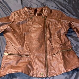 Odyn faux leather brown jacket size L